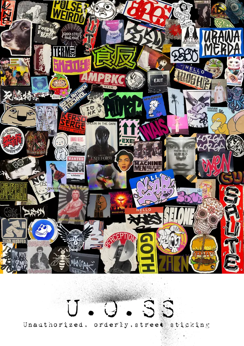 UNAUTHORIZED, ORDERLY, STREET STICKING - Portrait view